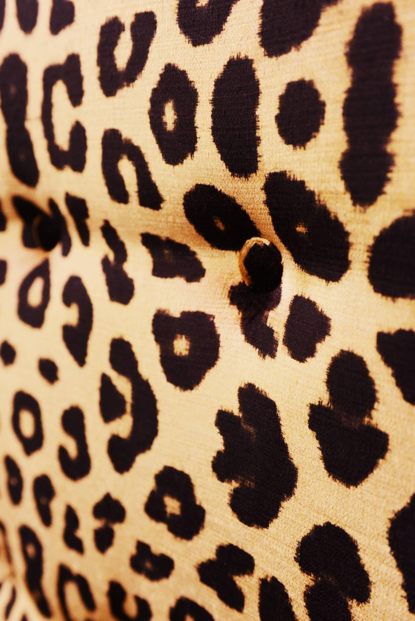 Hand-Crafted Leopard Armchair with Black Nubuck Leather and Velvet Fabric For Sale