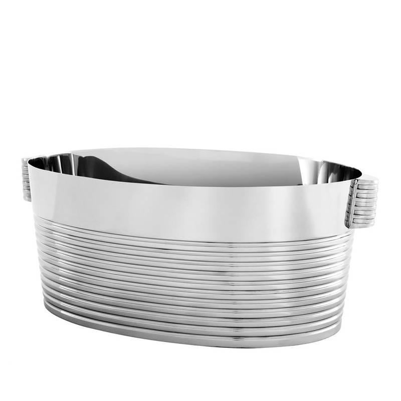 Liner Champagne Cooler in Polished Stainless Steel For Sale