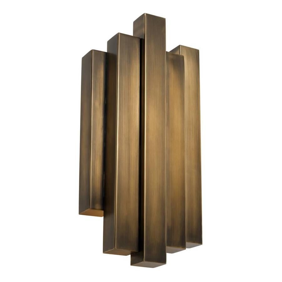 Indian Towny Wall Lamp in Vintage Brass For Sale