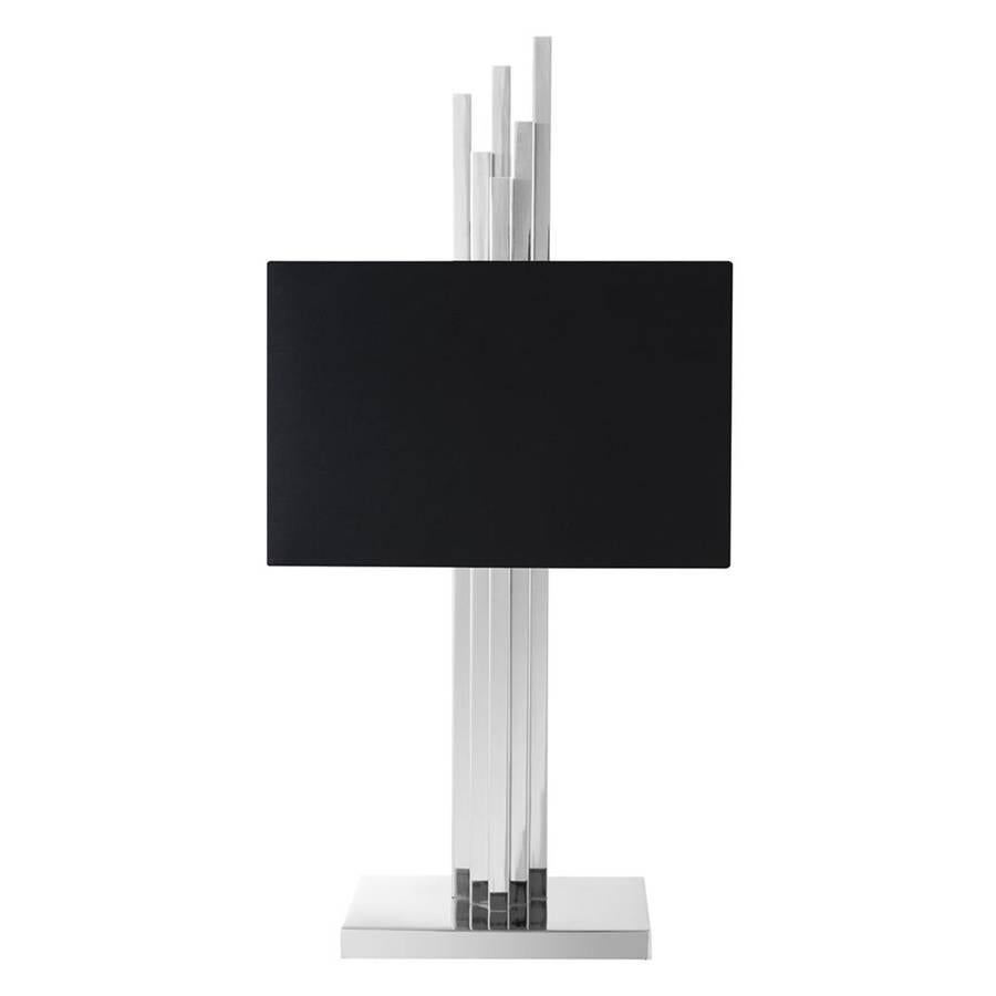 Stainless Steel Strada Table Lamp in Gold or Nickel Finish For Sale