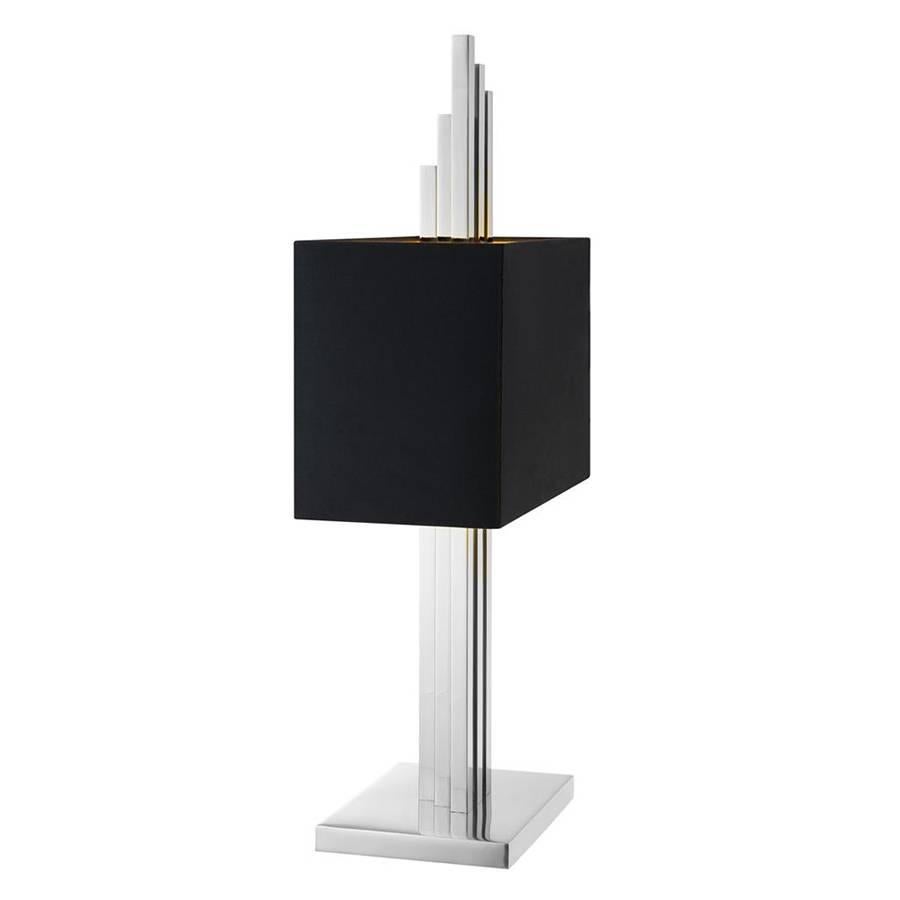 Strada Table Lamp in Gold or Nickel Finish For Sale 1