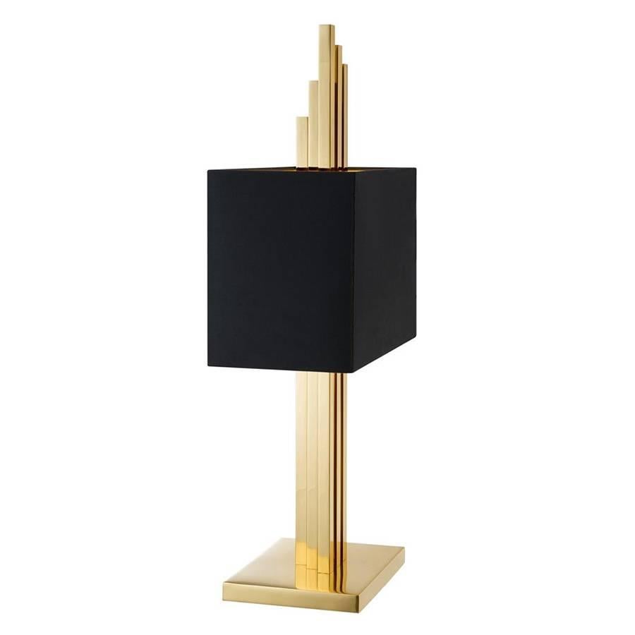 Indian Strada Table Lamp in Gold or Nickel Finish For Sale