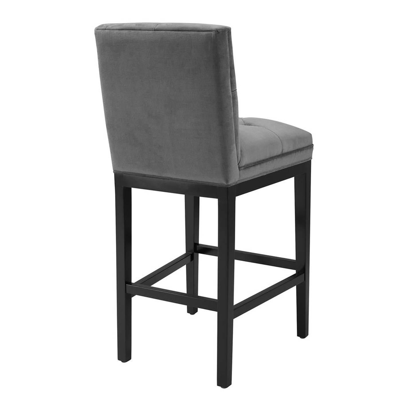 Hand-Crafted Grand Office Bar Stool in Granite Grey or Pebble Grey Fabric