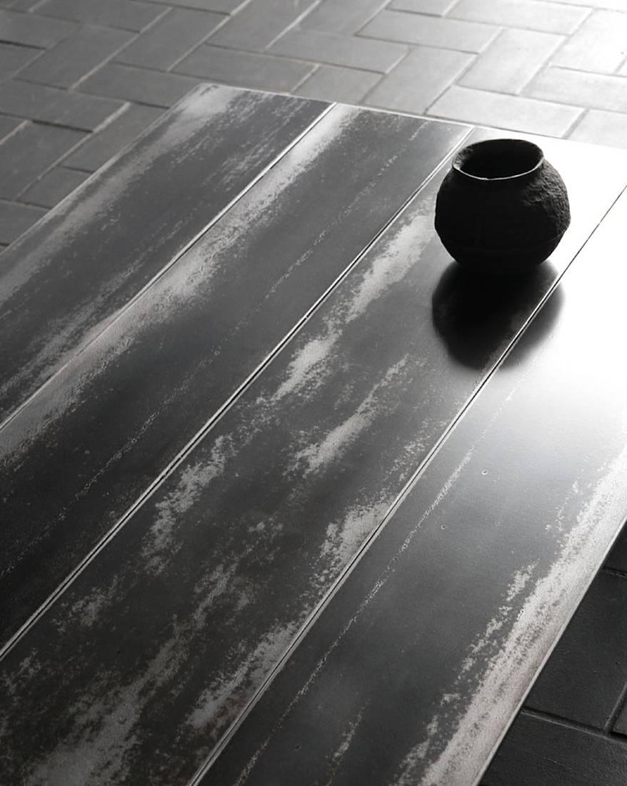 Hand-Crafted Raw Dark Steel Coffee Table For Sale