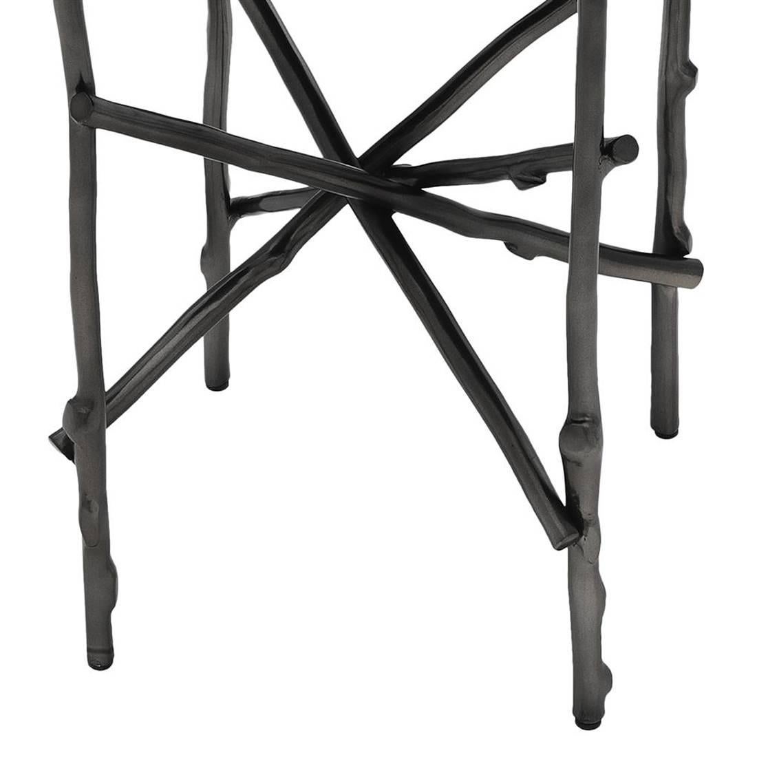 Black Branches Side Table with Black Marble Top In Excellent Condition For Sale In Paris, FR