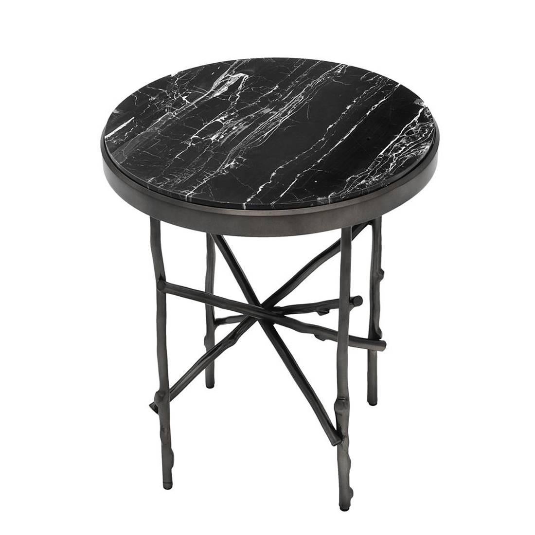 Side Table Black Branches with structure in 
solid bronze. With nero portoro marble top.
Also available in Coffee Table or Console 
Table Black Branches.
 