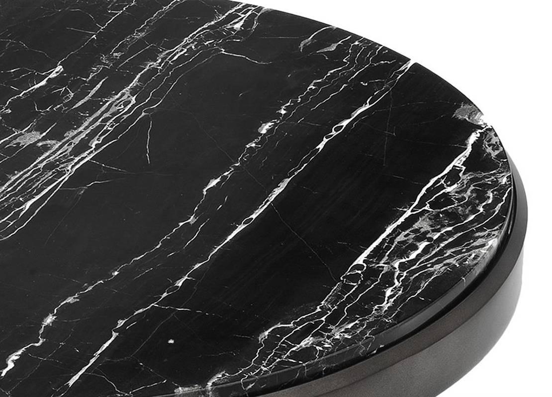 Contemporary Black Branches Side Table with Black Marble Top For Sale
