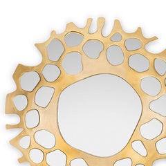 Gold Pearl Mirror with Gold Leaf