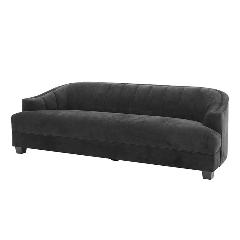 Karam Sofa in Black Velvet or Ecru Velvet For Sale at 1stDibs