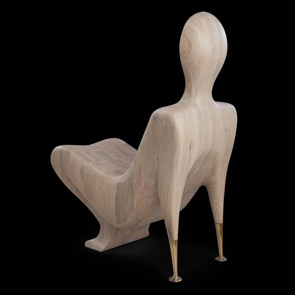Human Wood Chair aus Massivholz (Poliert) im Angebot