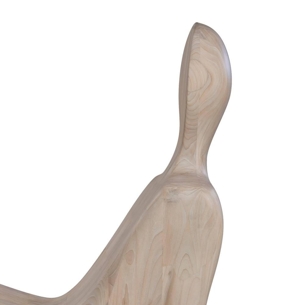 Contemporary Human Wood Chair in Solid Natural Wood For Sale