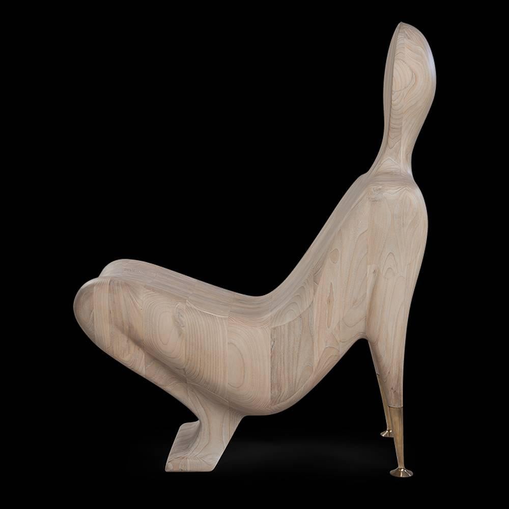 Human Wood Chair aus Massivholz (Britisch) im Angebot