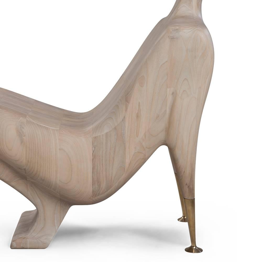 Human Wood Chair in Solid Natural Wood In Excellent Condition For Sale In Paris, FR
