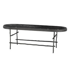 Black Branches Long Coffee Table with Black Marble Top