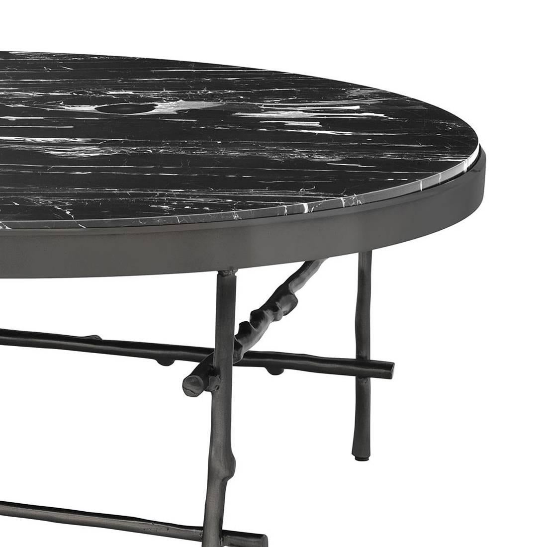 Black Branches Coffee Table with Black Marble Top In Excellent Condition For Sale In Paris, FR
