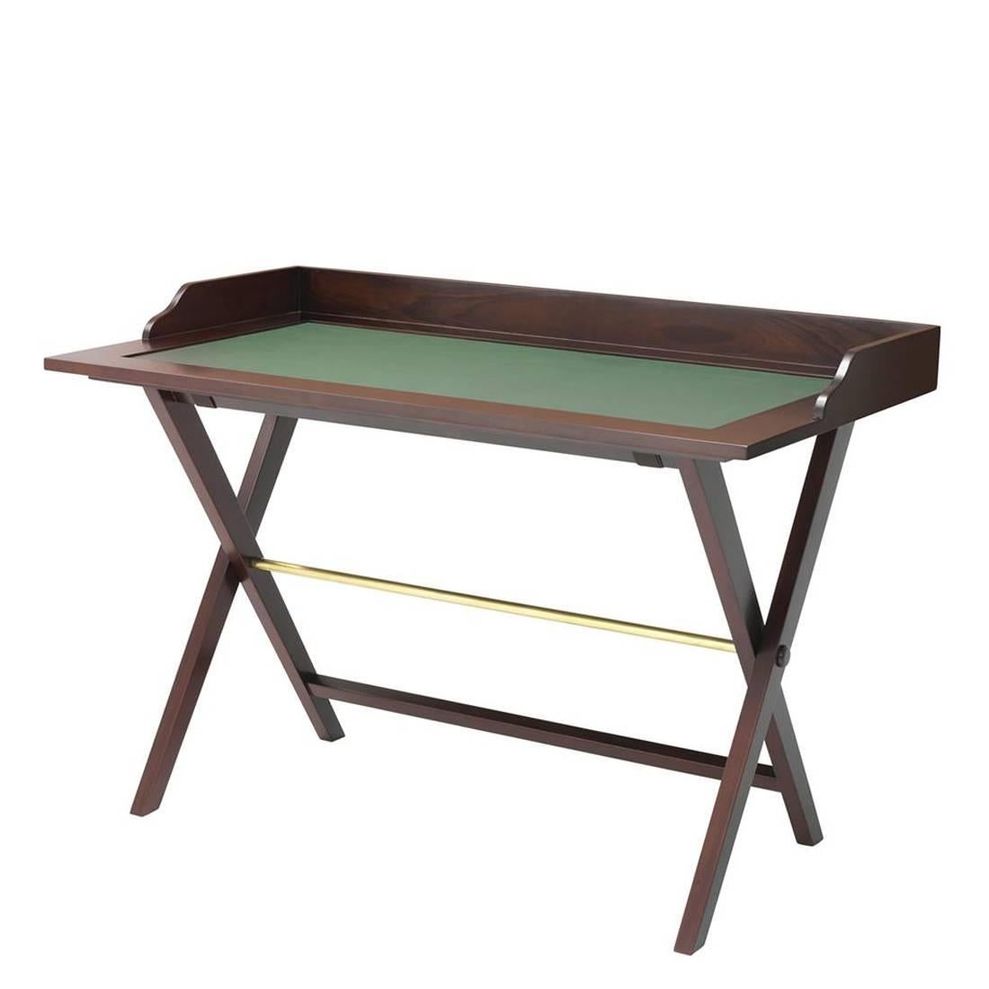 Contemporary Lawrence Desk in Solid Mahogany in Black or Natural Finish For Sale