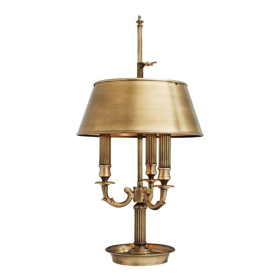 Indian Martins Table Lamp in Antique Brass Finish