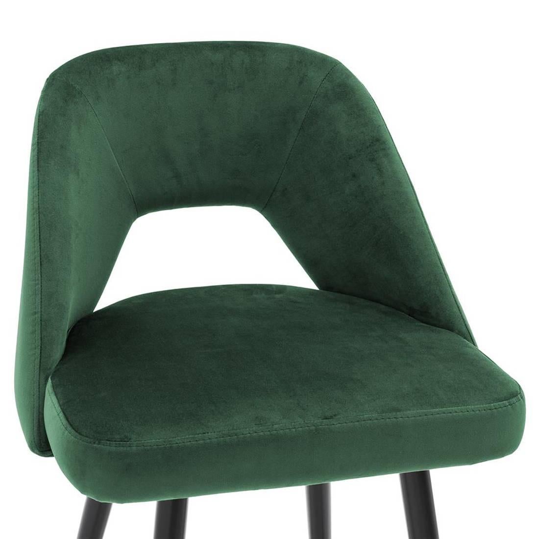 Perfecto L Bar Stool in Blue or Red or Green Velvet Fabric 2