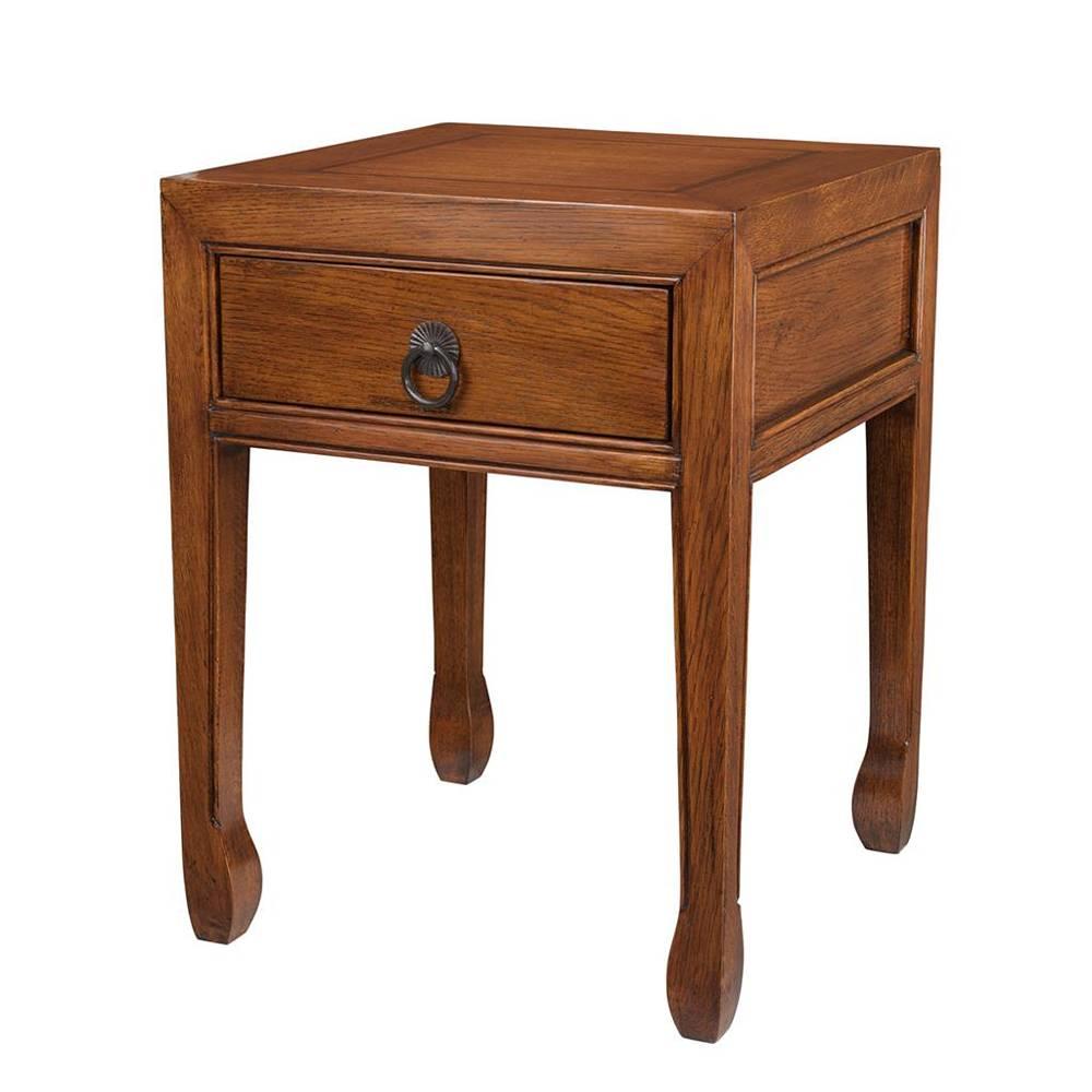 Opium Side Table in Solid Wood in Black or Antique Oak Finish In Excellent Condition In Paris, FR