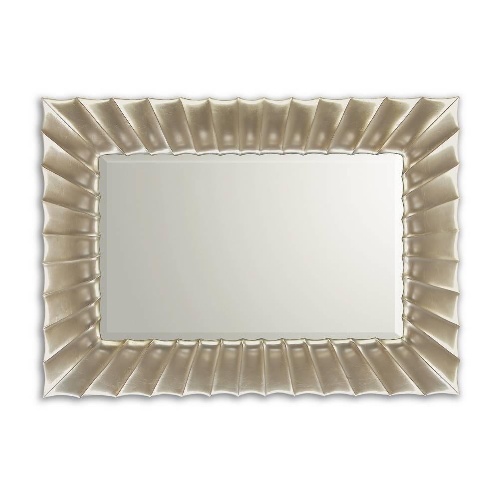 Contemporary Scales Mirror with Mahogany Frame in Silver Finish