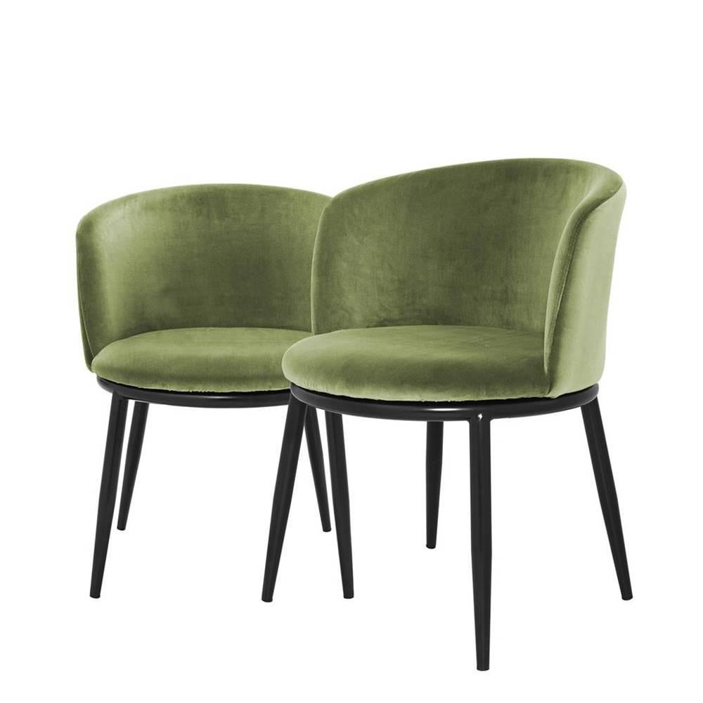 Sweety Chairs Set of Two in Green or Red or Green or Purple or Black Velvet In Excellent Condition In Paris, FR