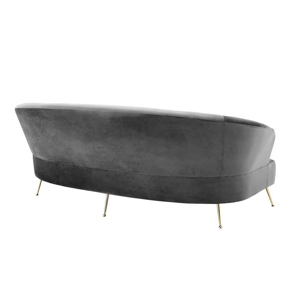 Porpoise Sofa with Grey Velvet In Excellent Condition In Paris, FR