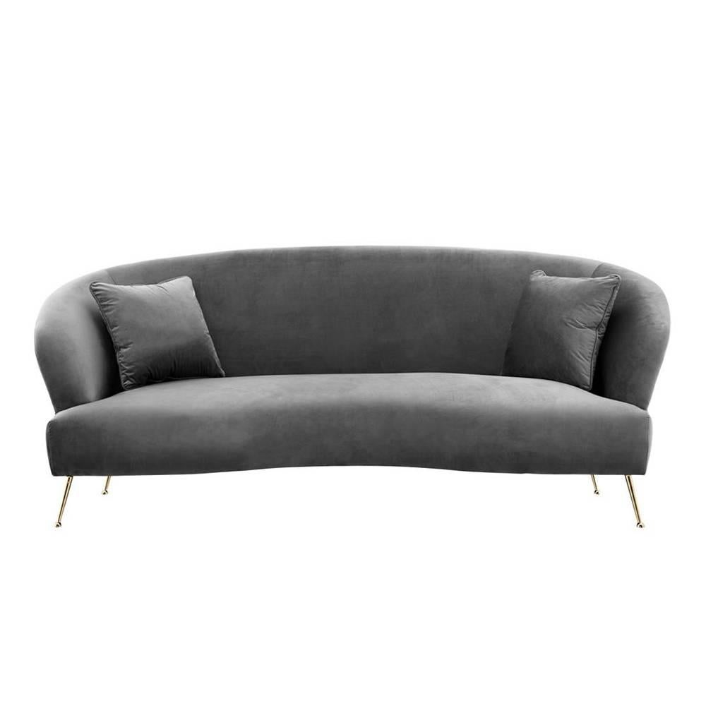 Hand-Crafted Porpoise Sofa with Grey Velvet