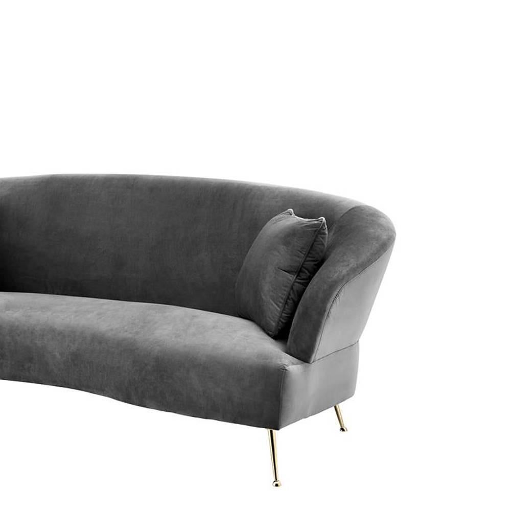Unknown Porpoise Sofa with Grey Velvet