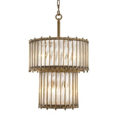 Mezzo Double Chandelier with Antique Brass