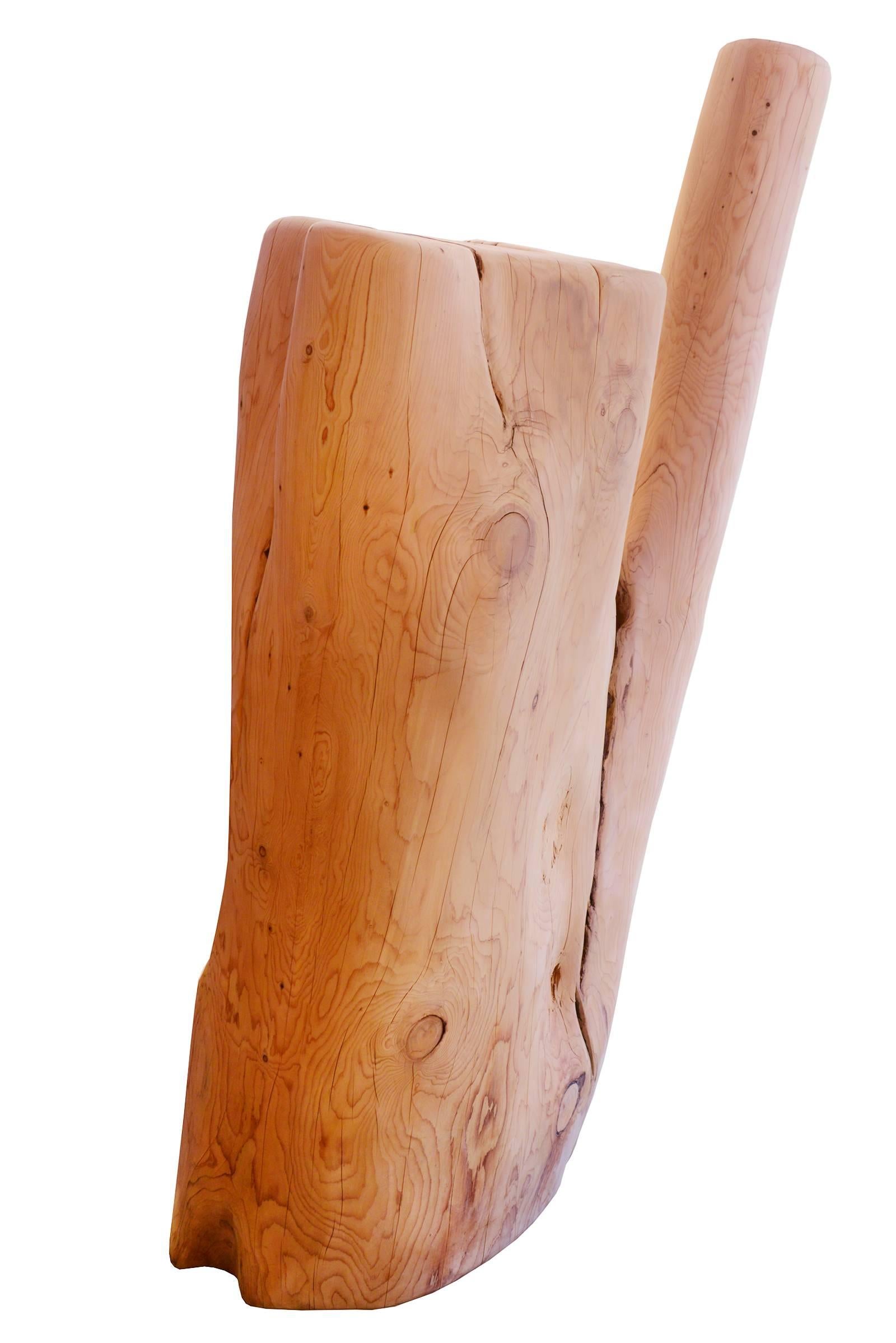 French Trone Cedar Tree B in Hand-Carved Solid Cedar Wood