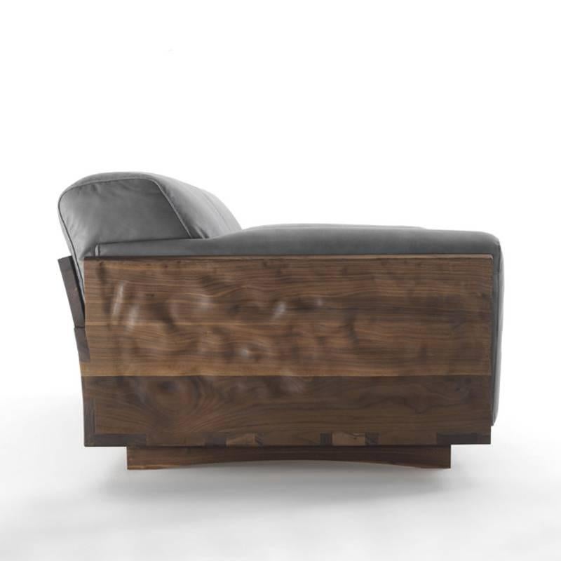 walnut wood sofa