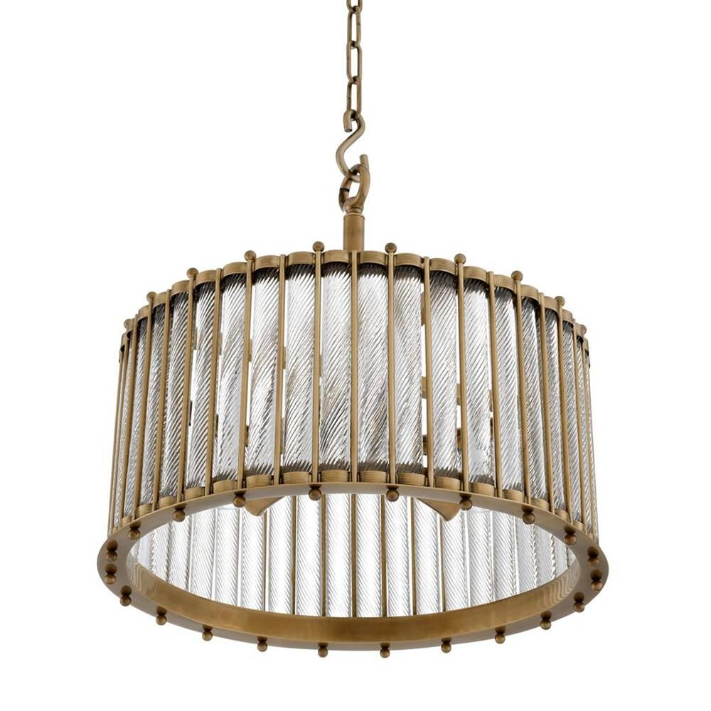 Hand-Crafted Mezzo Large Chandelier with Antique Brass For Sale