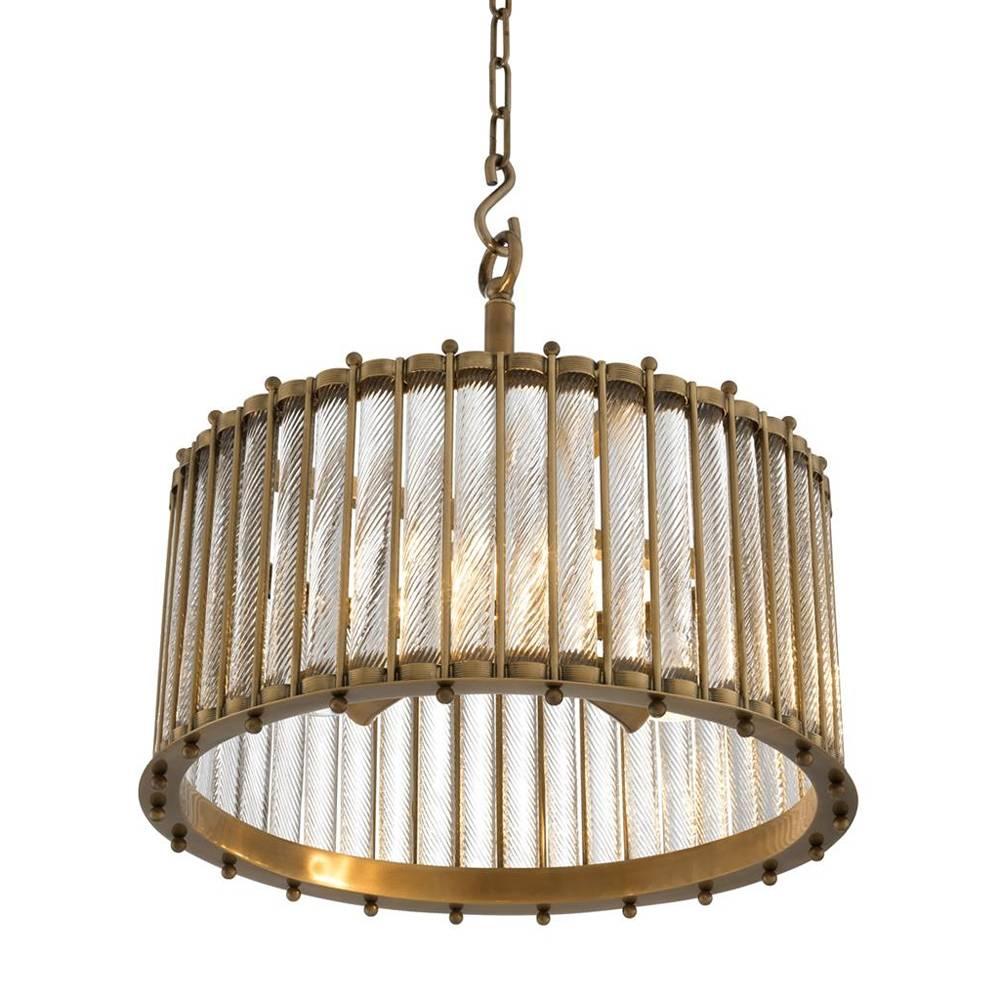 Chinese Mezzo Large Chandelier with Antique Brass For Sale