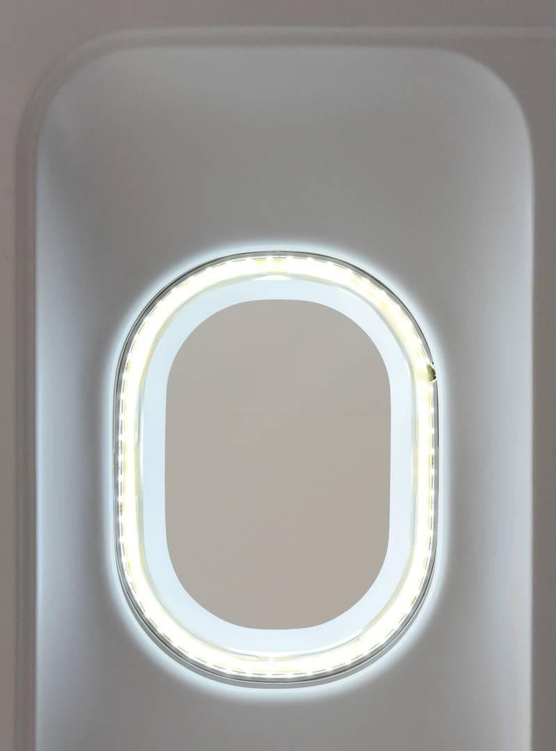 Contemporary Aircraft Fuselage Portholes with Led Lighting For Sale
