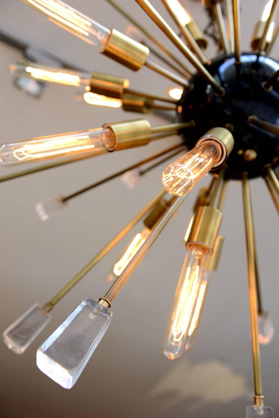 Chandelier Black and Glass Finish Sputnik 1