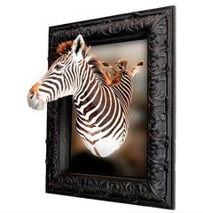 Mirror with a Real Zebra Head