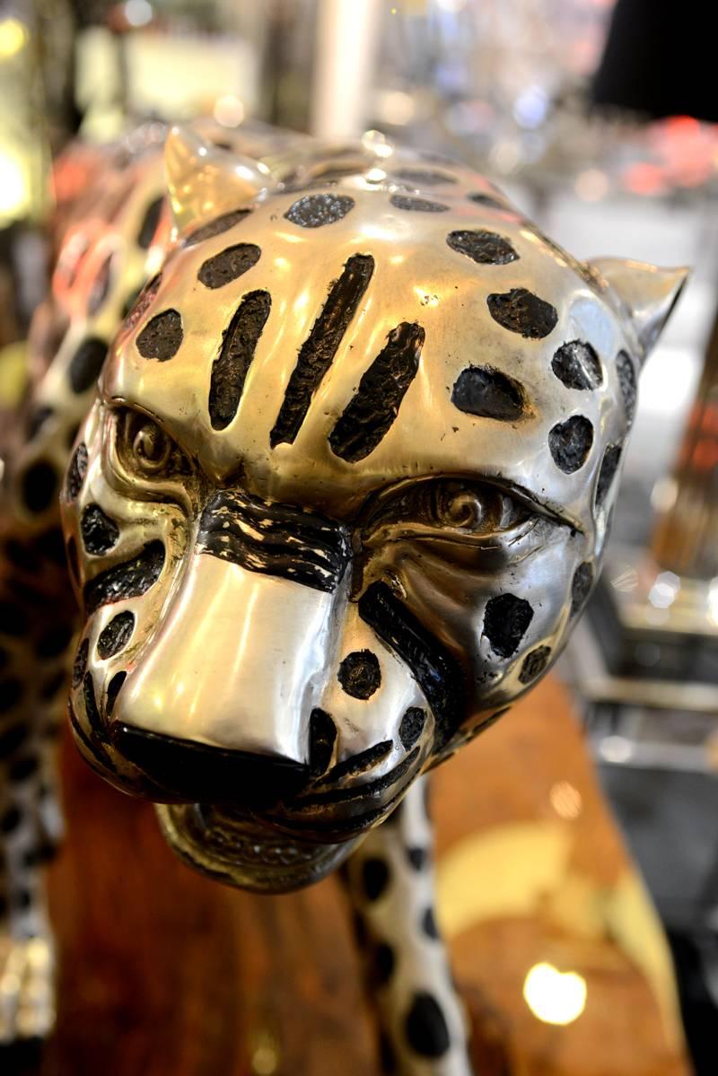 Cheetah in Black and Silvered Bronze In Excellent Condition In Paris, FR