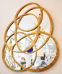 Signs Mirror in Antique Gold Finish