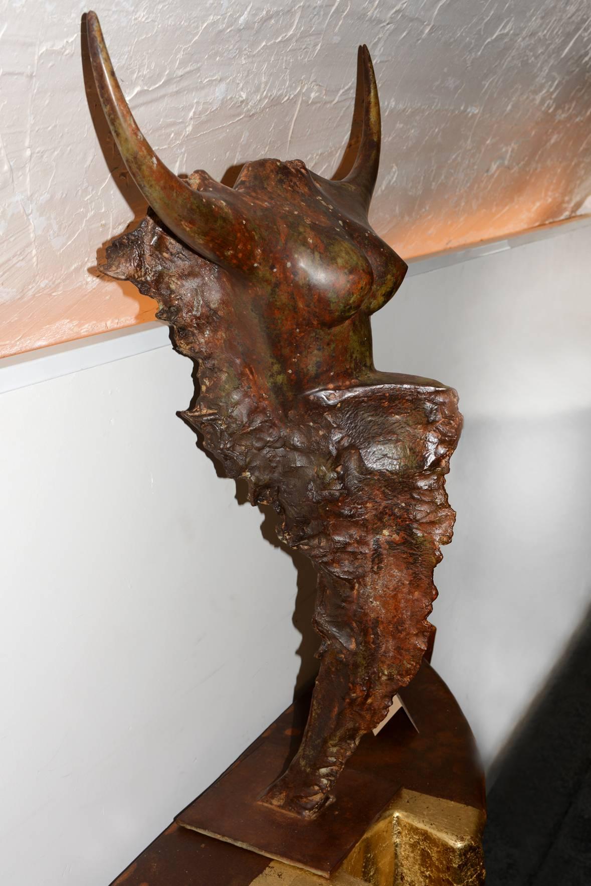 Hand-Crafted Sculpture Taurus Women For Sale