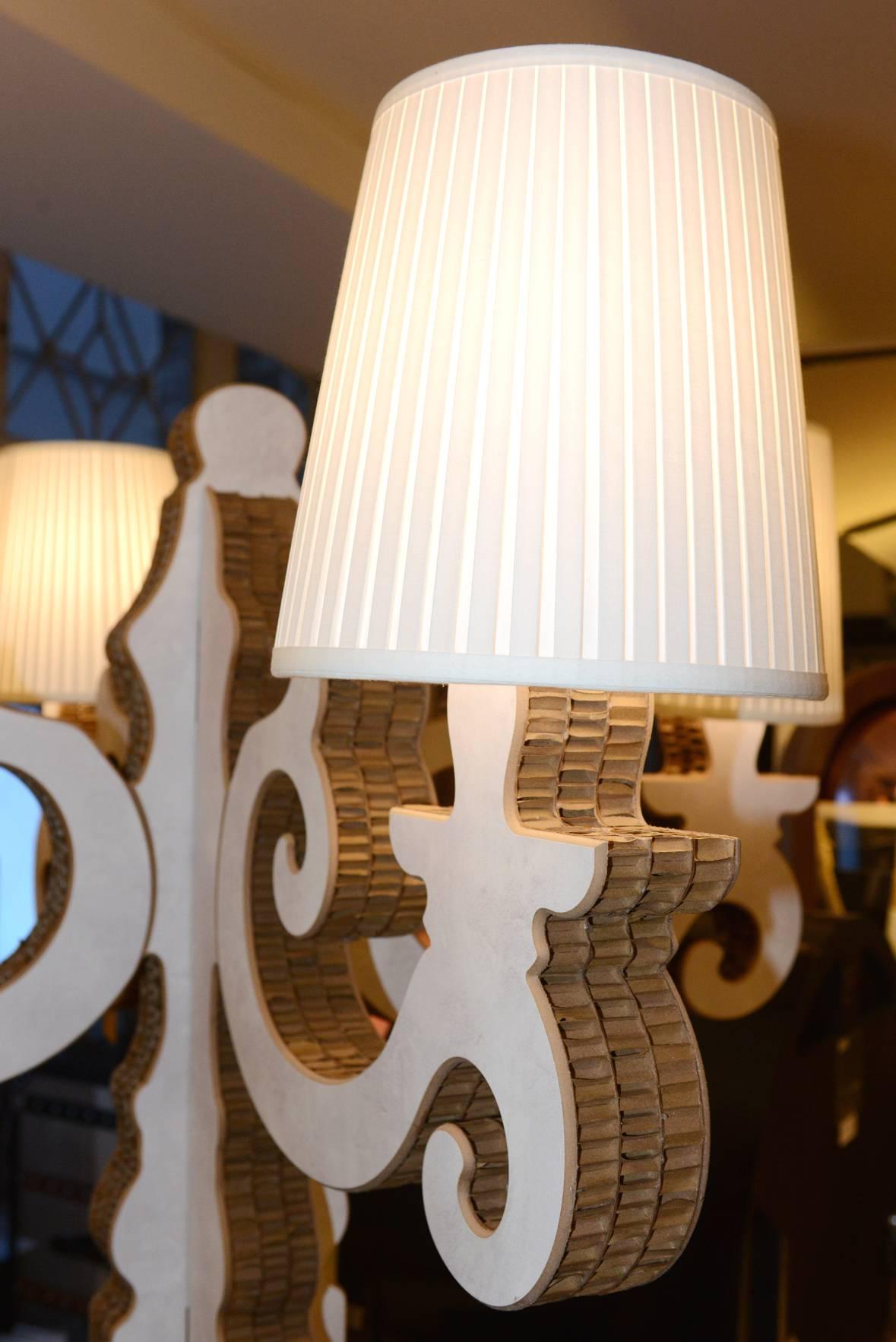 Floor Lamp Baroque in Recycled Cardboard Treat Made in 2015 In Excellent Condition For Sale In Paris, FR