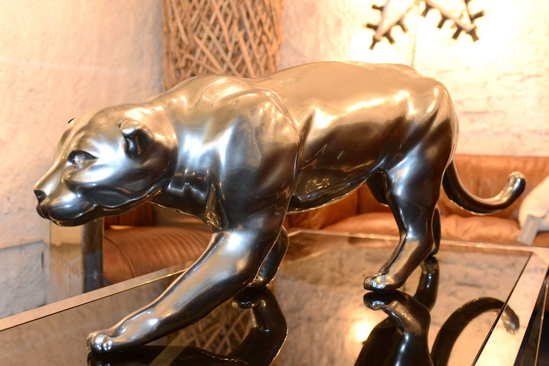 metal panther sculpture