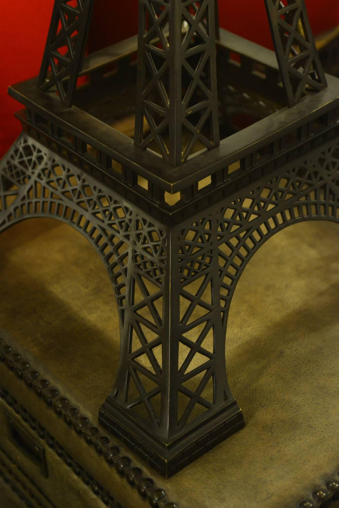 Dutch Table Lamp Eiffel Tour in Iron Bronzed Finish, 2016