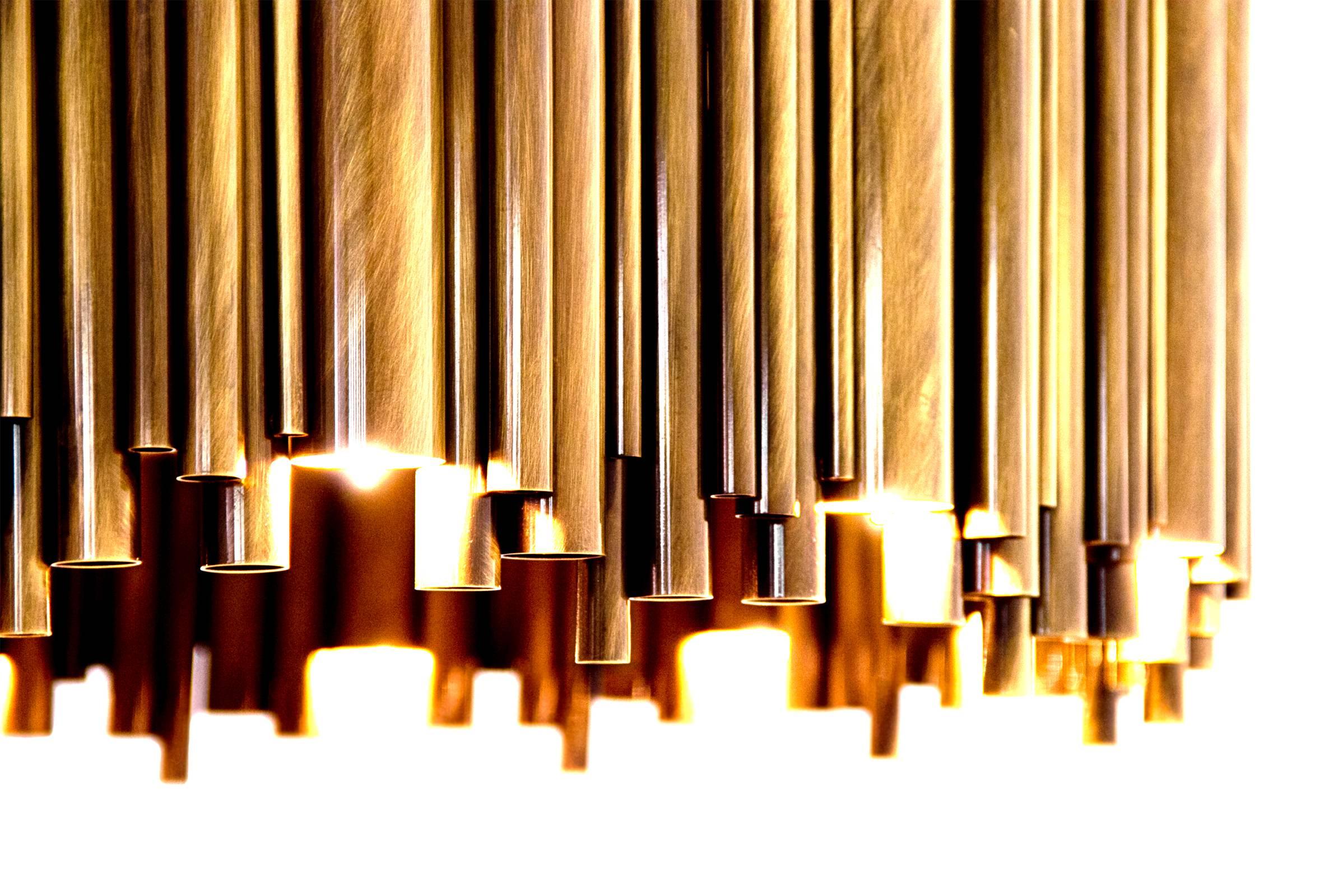 brass tube chandelier