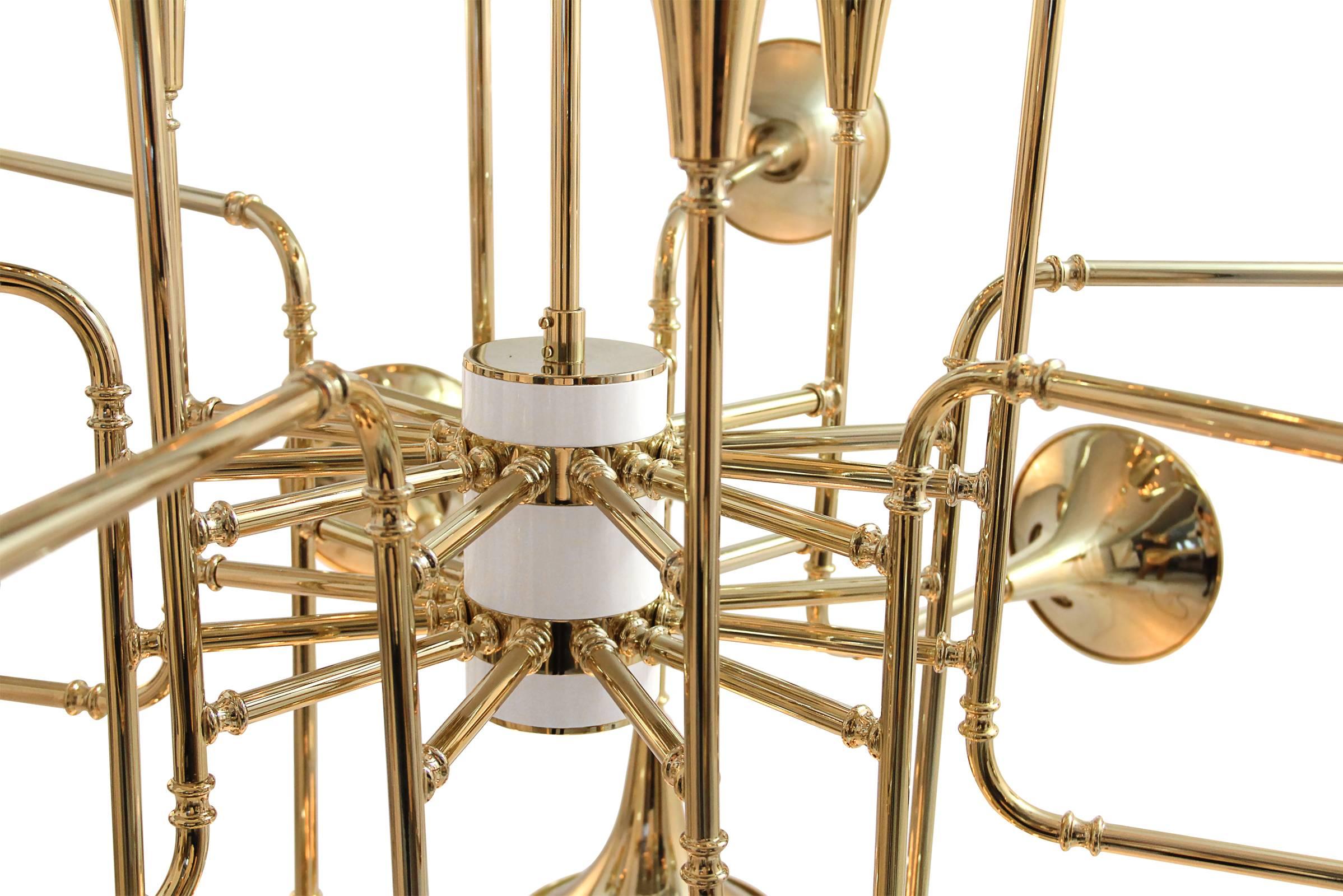 Spanish Davis Chandelier with Brass and Gold-Plated For Sale