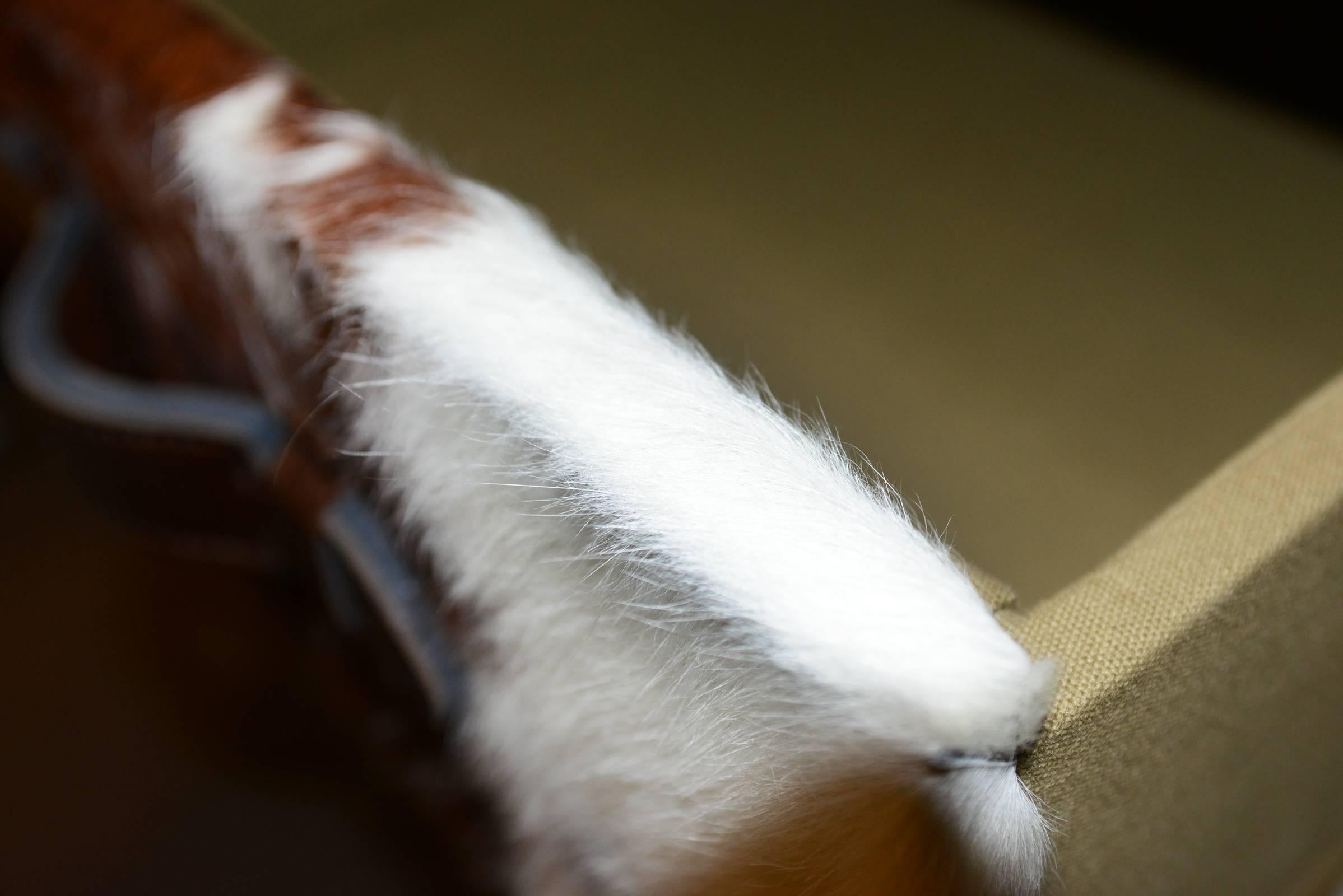 Rancho-Kommode mit weißem und braunem Kuhfell und echtem Leder im Zustand „Hervorragend“ im Angebot in Paris, FR