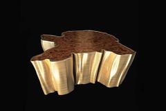 Coffee Table Walnut Top in Walnut Root Veneer with Matte Finish