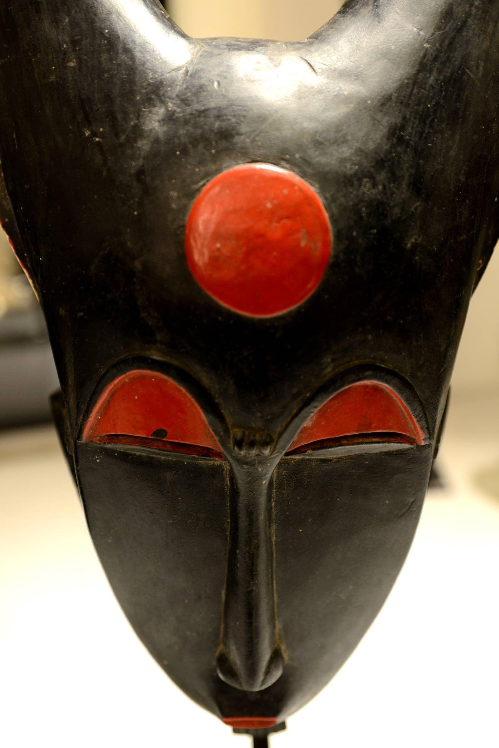 Ivorian African Mask Baoule from Ivory Coast, Mid-20 Century