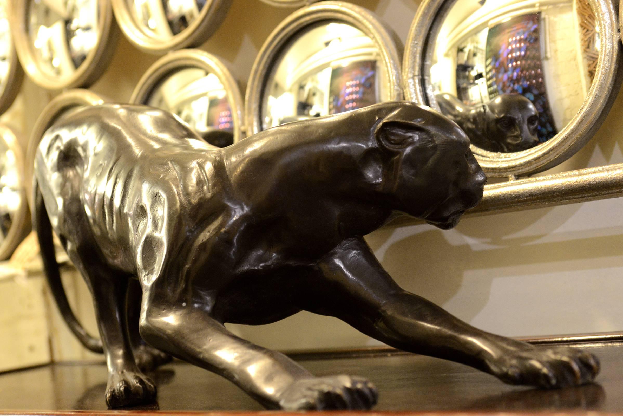 Sculpture Panther Inclined in Polished Bronze, 2016 In Excellent Condition In Paris, FR