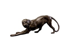 Sculpture Panther Inclined in Polished Bronze, 2016