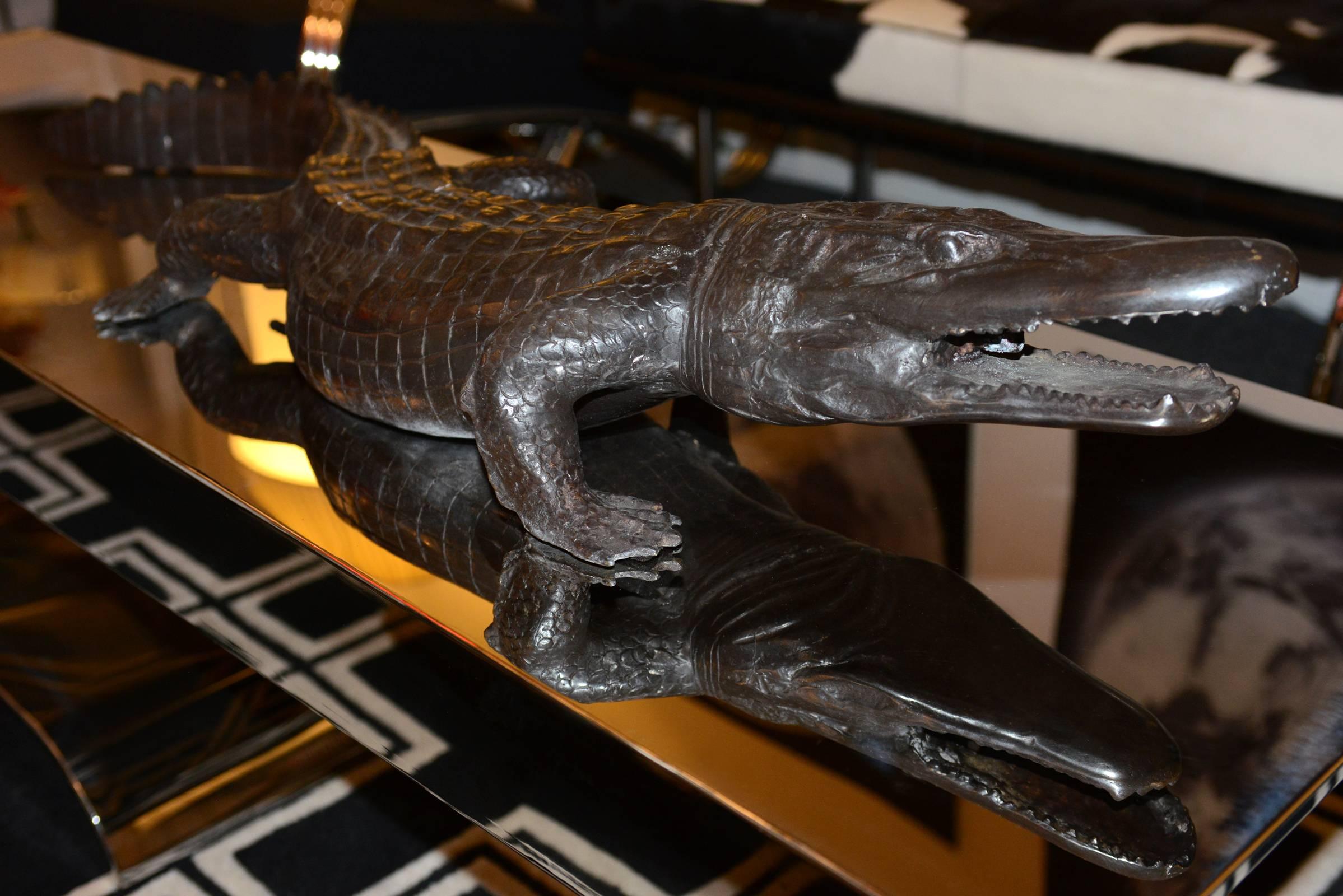 Sculpture Bronze Alligator 2016 Made in Asia
